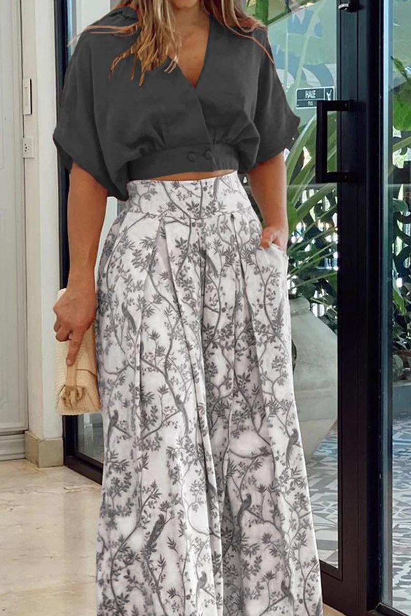 Damen Set | V-Ausschnitt Top und Pantalon Kombination - Image 5