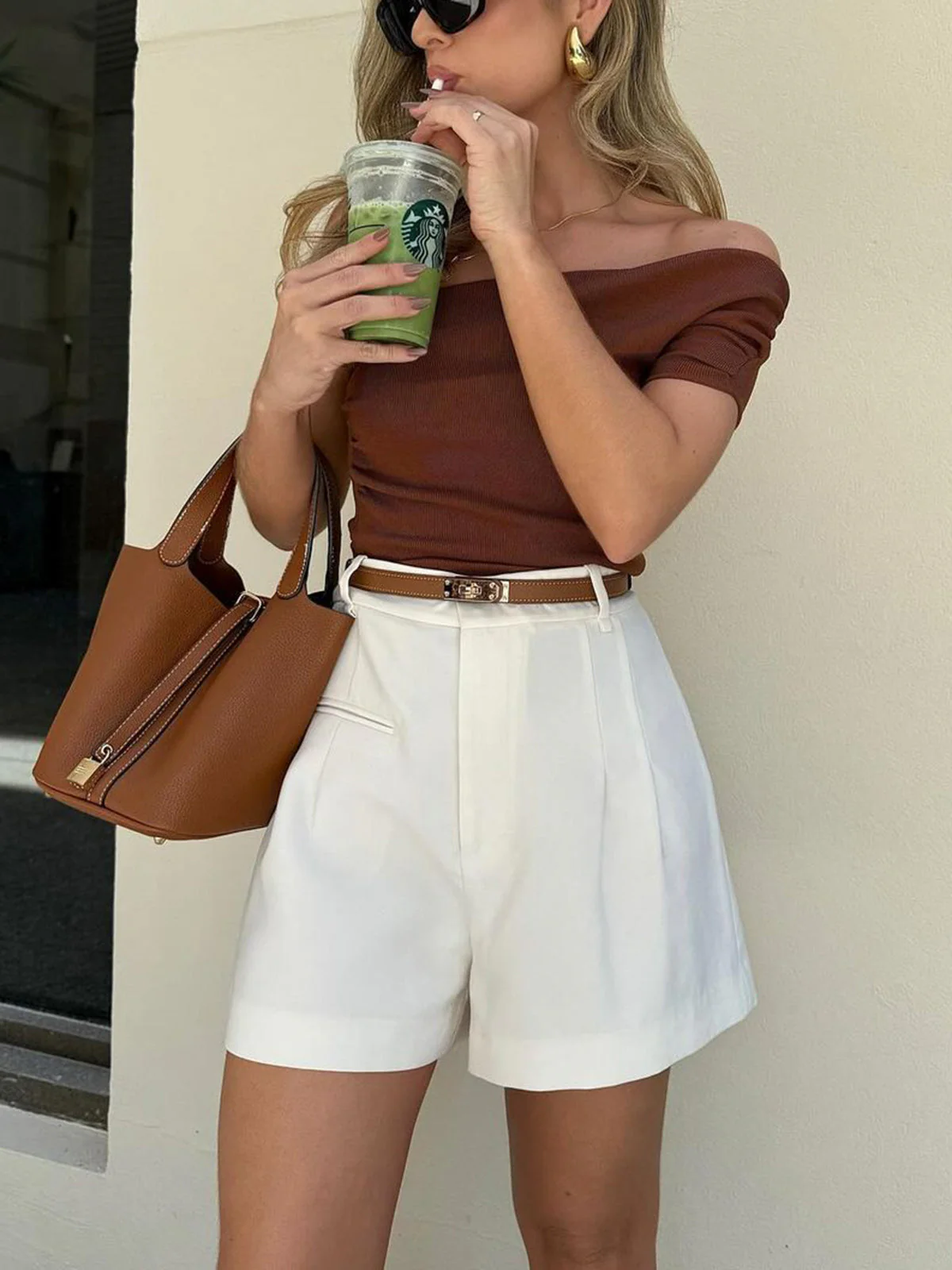 Damen Shorts | hohe Taille mit geradem Bein und Hüftabschluss - Image 5