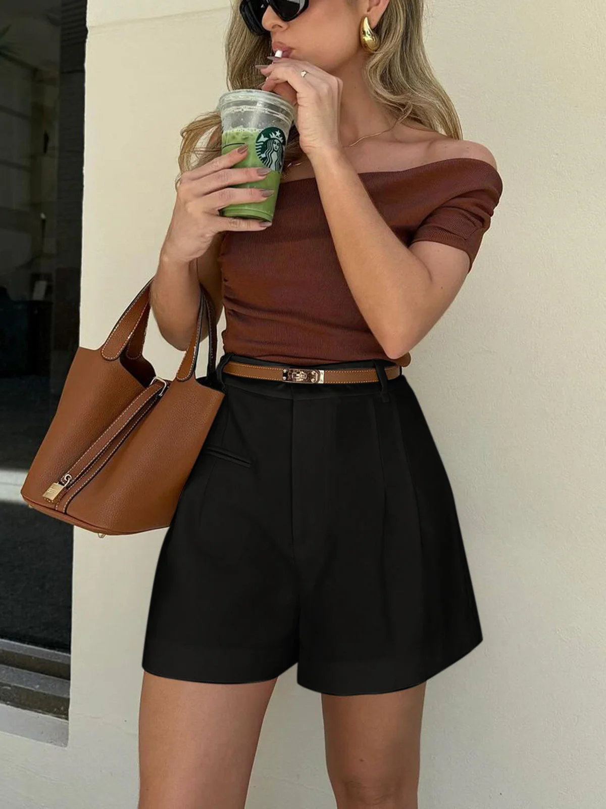 Damen Shorts | hohe Taille mit geradem Bein und Hüftabschluss - Image 7