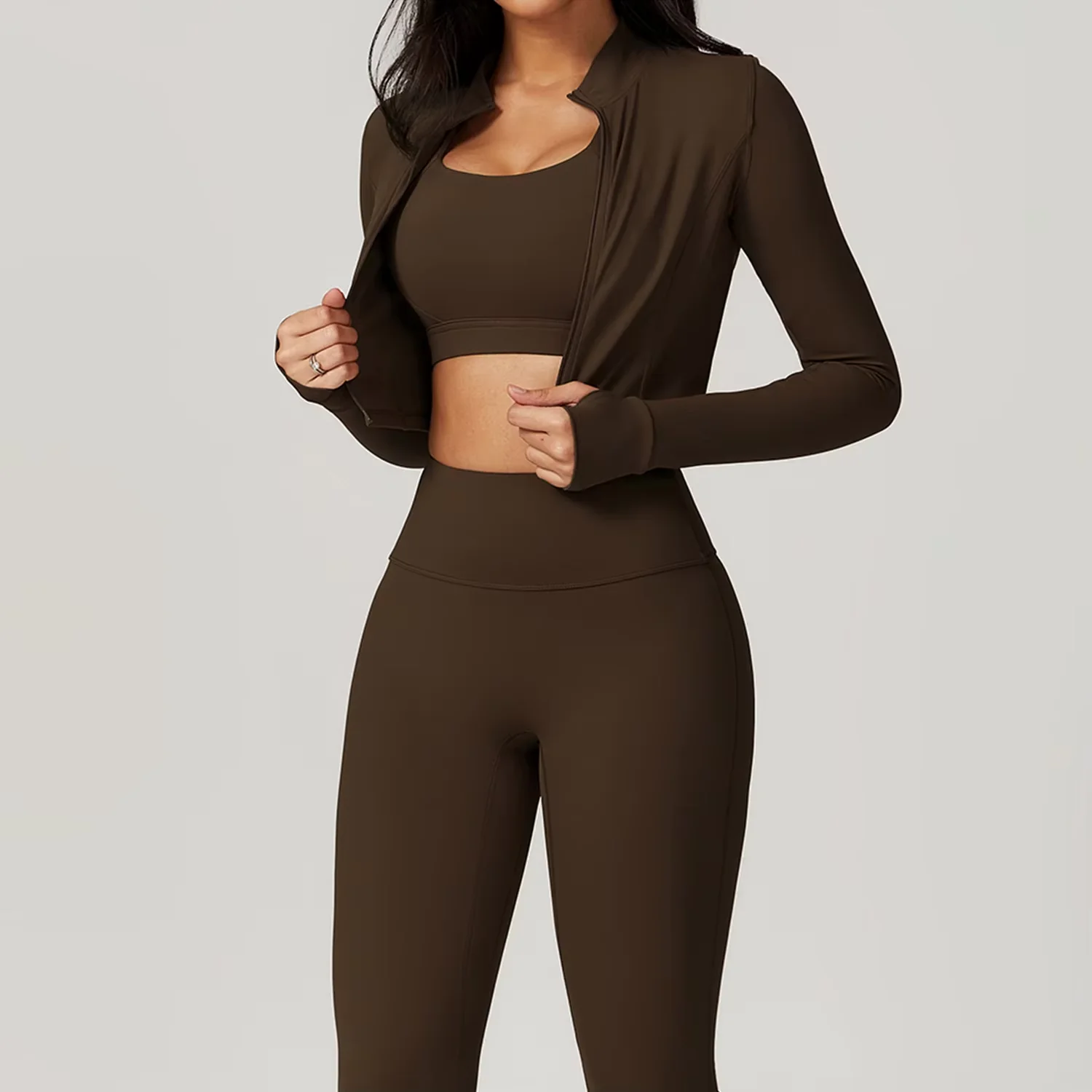 Damen Sportset | Dreiteilige Ausführung mit Weste, Oberteil und Hose