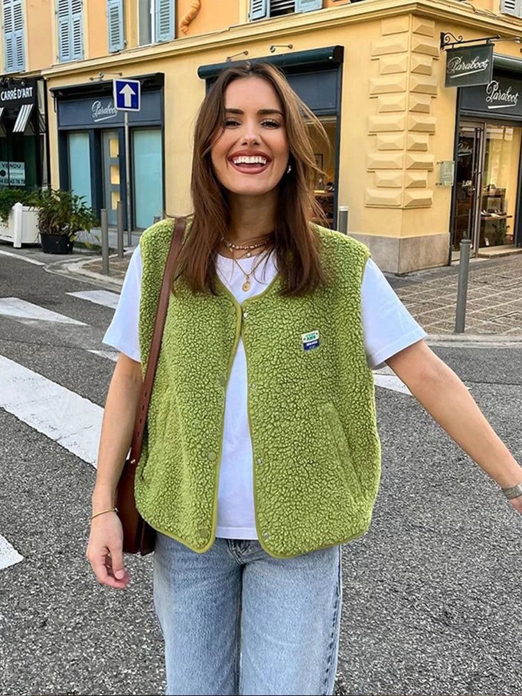 Damen Weste | mit Druckknöpfen und Rundhals - Image 11