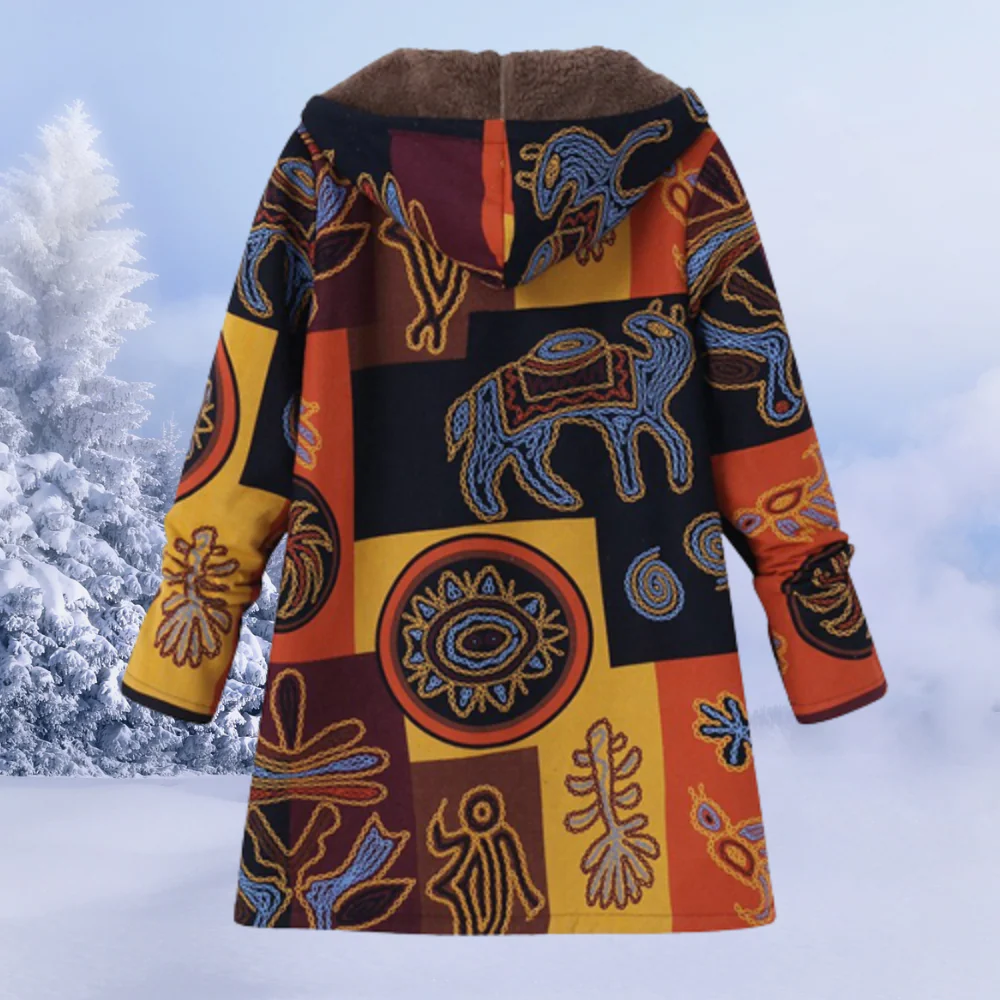 Damen-Winterjacke mit floralmuster | lange ausführung - Image 10