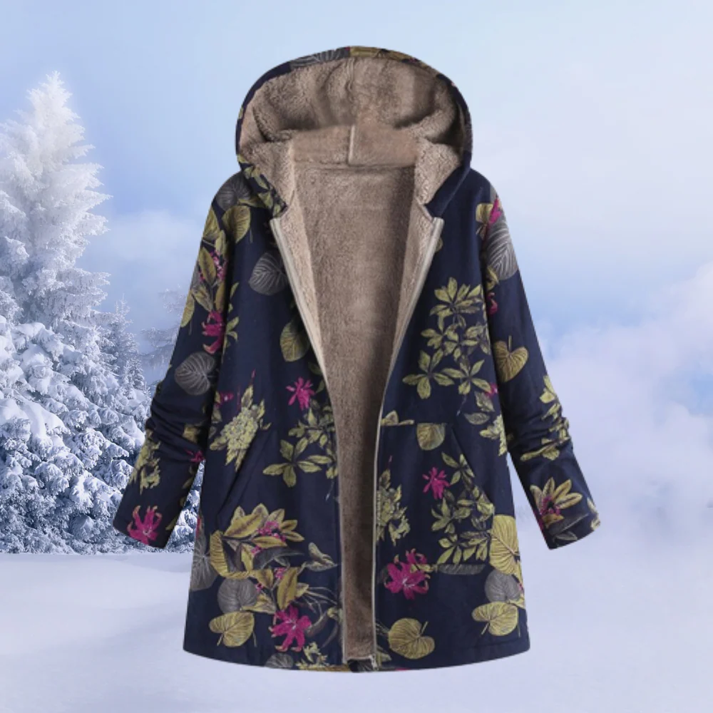 Damen-Winterjacke mit floralmuster | lange ausführung - Image 5