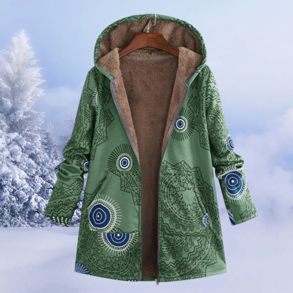 Damen-Winterjacke mit floralmuster | lange ausführung - Image 6