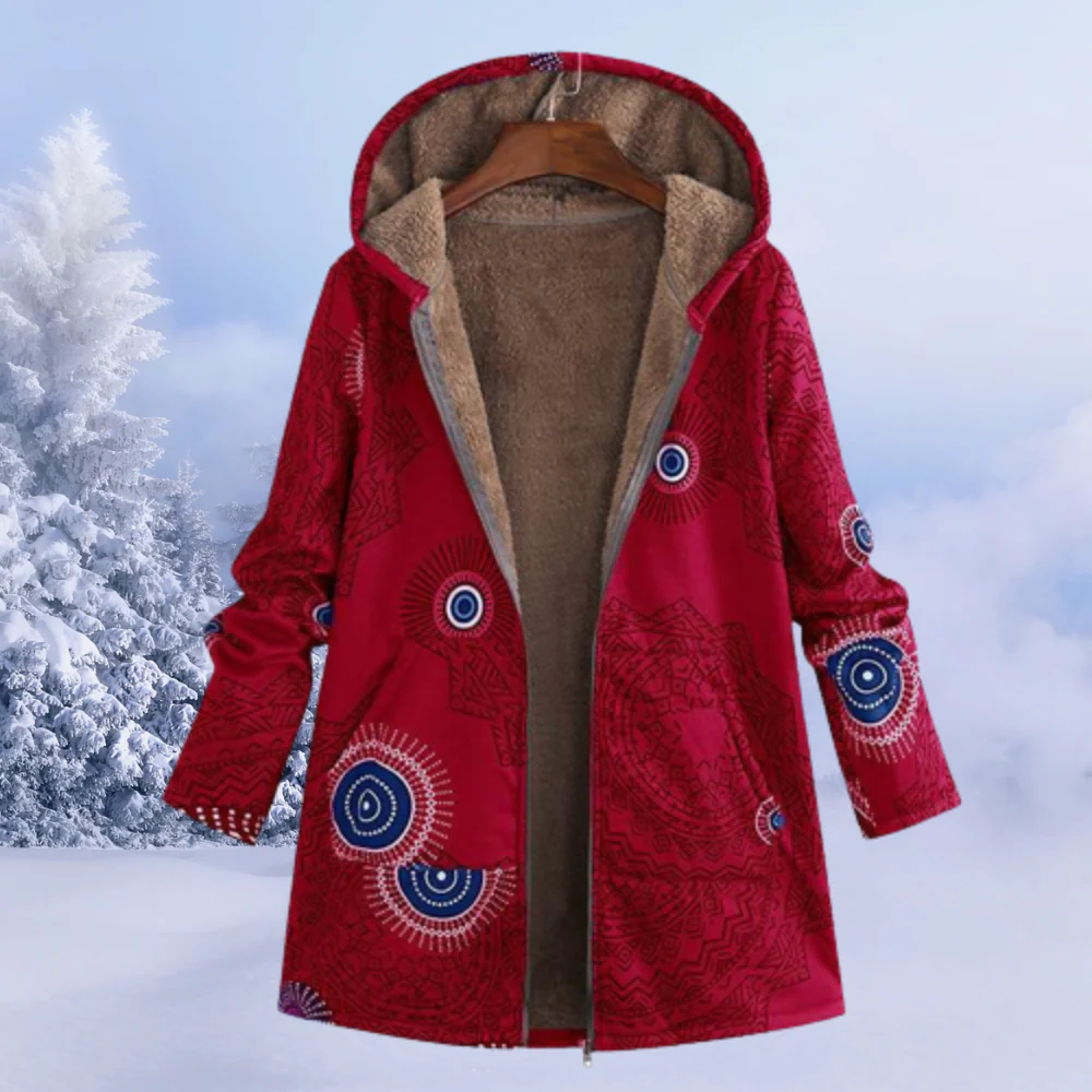 Damen-Winterjacke mit floralmuster | lange ausführung - Image 8