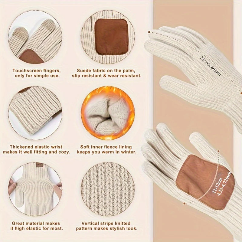 Damen Winterset | Mütze Schal Handschuhe Touchscreen Funktion - Image 9