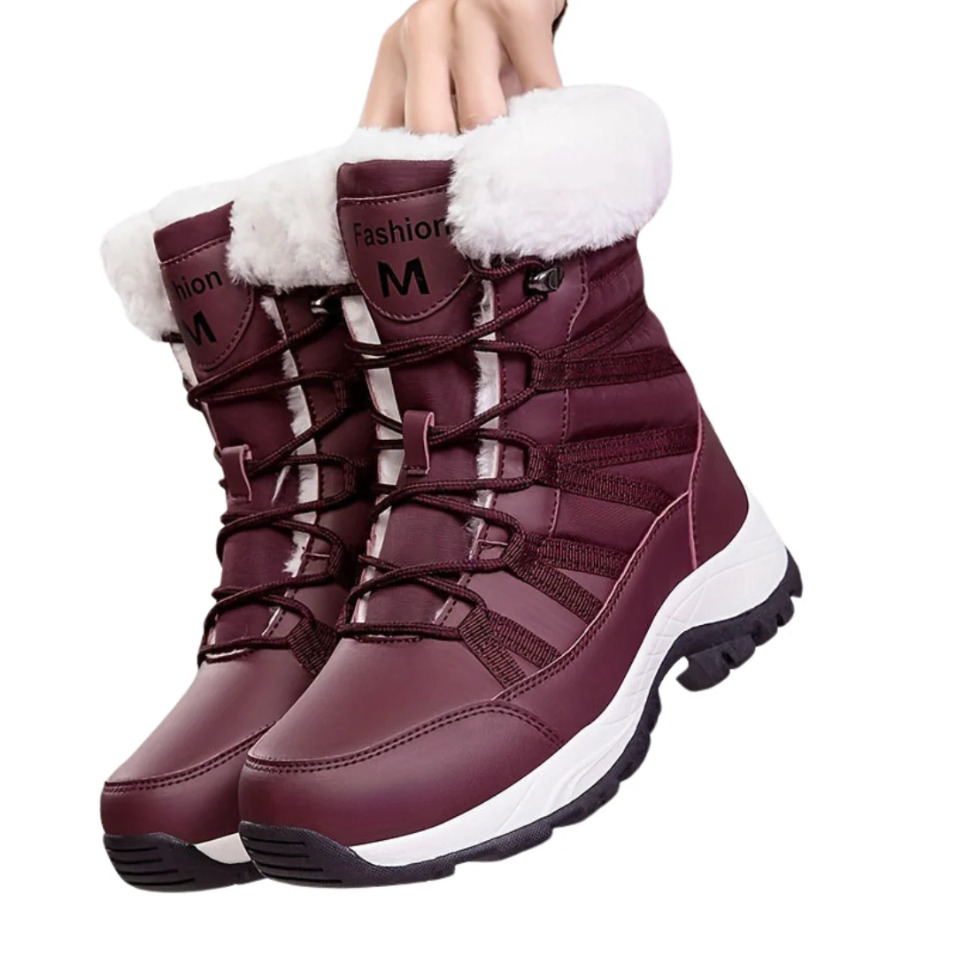 Damen Winterstiefel | Hoher Schaft geschlossene Form Profilsohle - Image 10