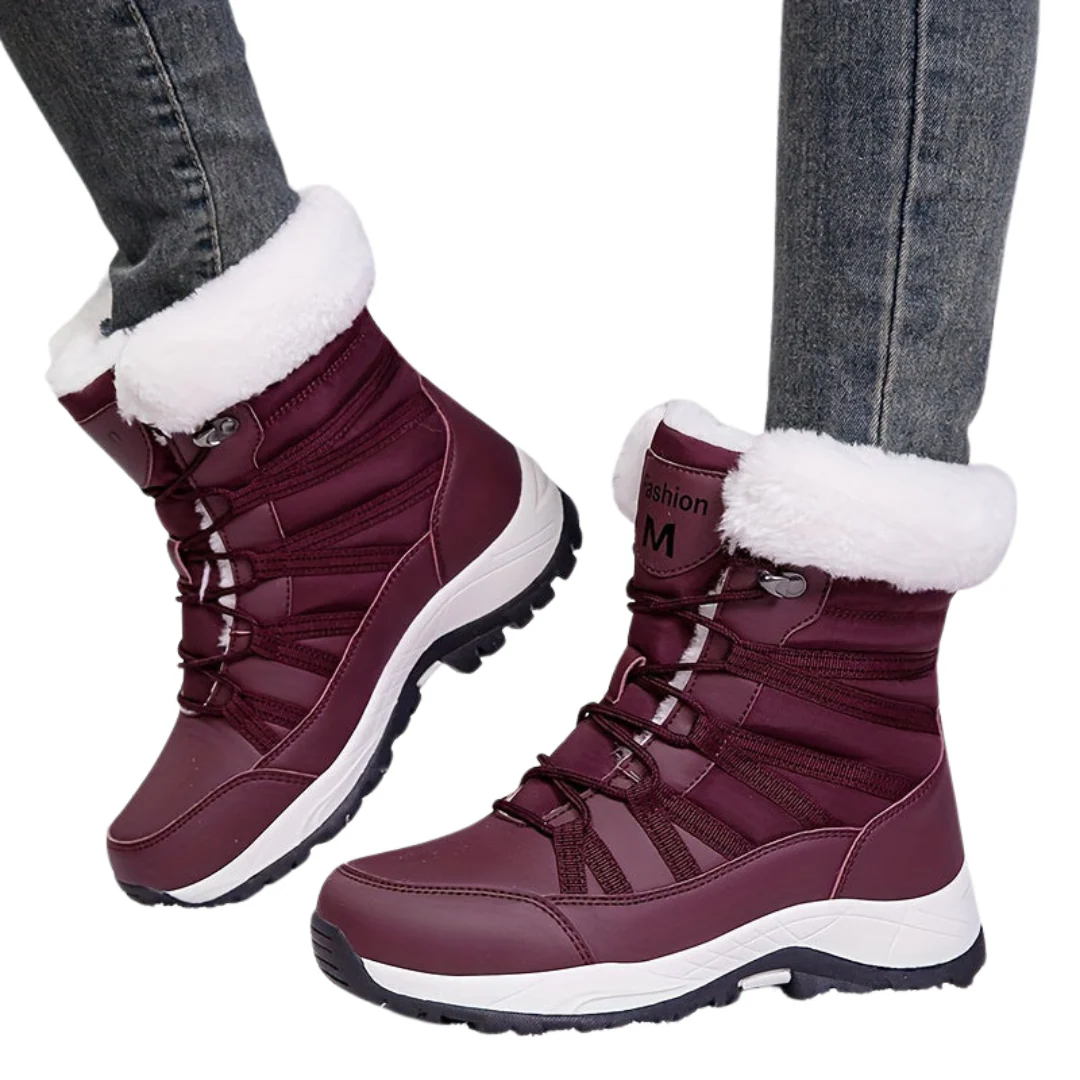 Damen Winterstiefel | Hoher Schaft geschlossene Form Profilsohle - Image 6