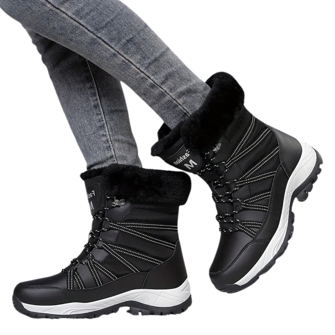 Damen Winterstiefel | Hoher Schaft geschlossene Form Profilsohle - Image 7