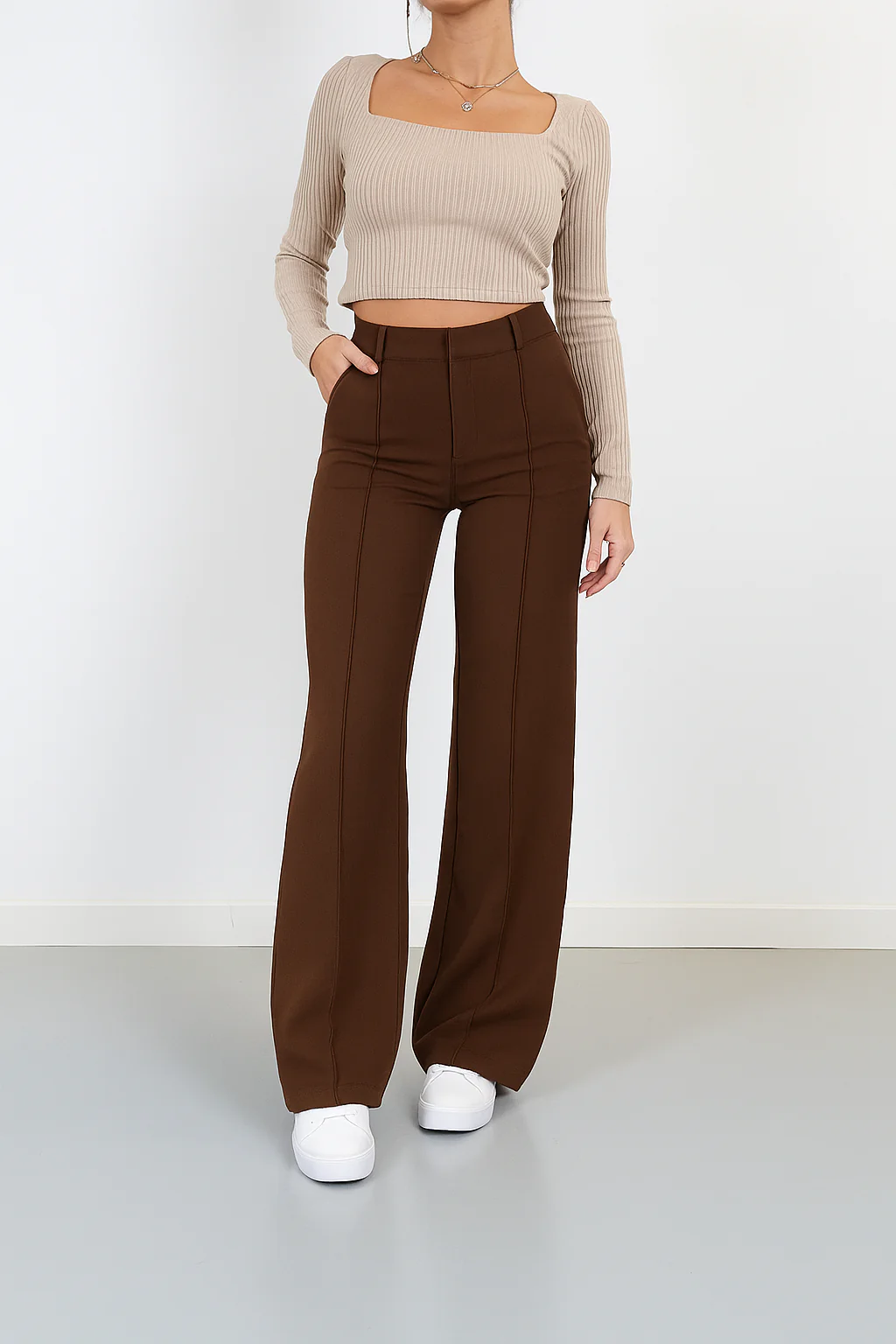 Damenhose | Hohe Taille mit geraden Beinen - Image 4