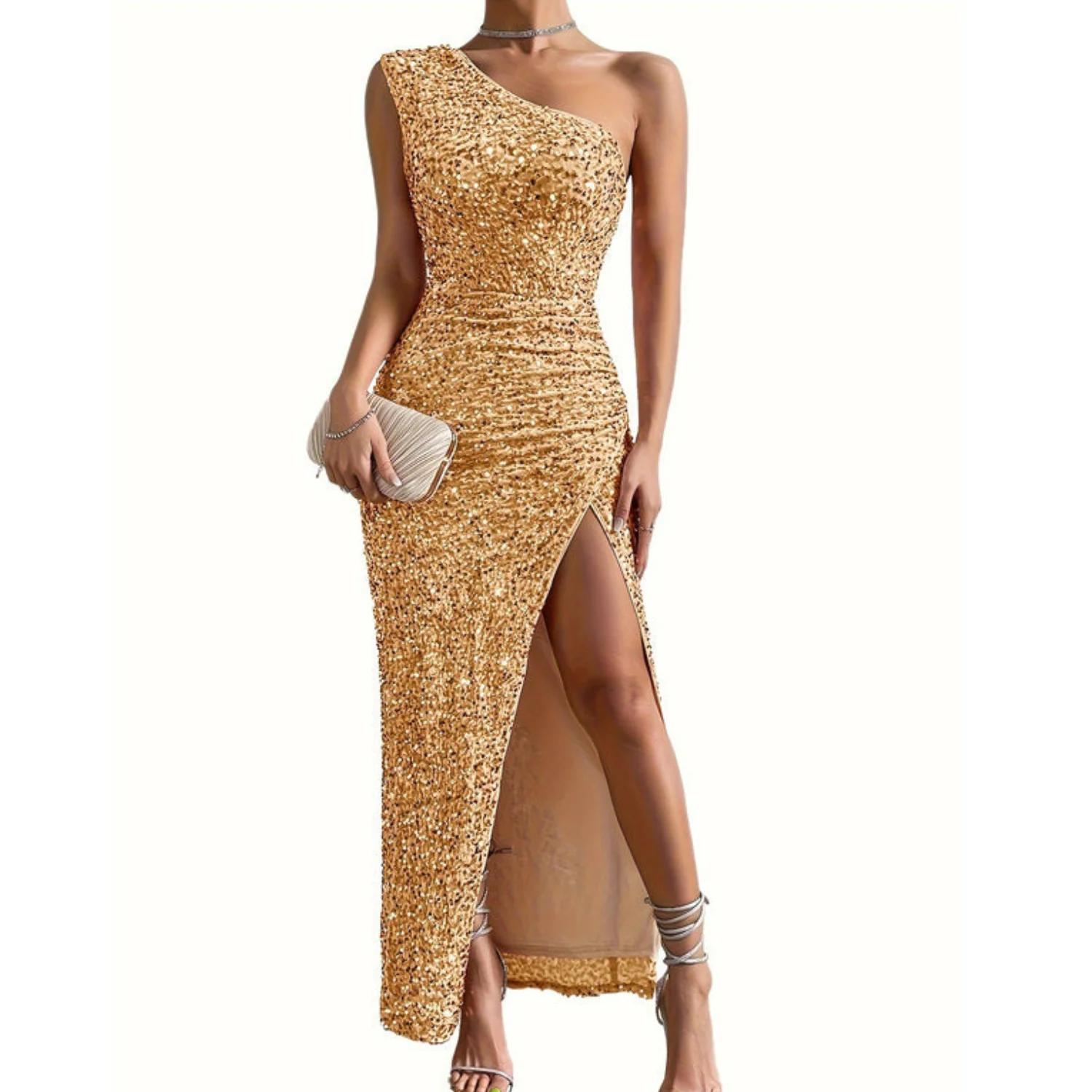 Damenkleid | Körperbetonte Passform asymmetrischer Ausschnitt - Image 10