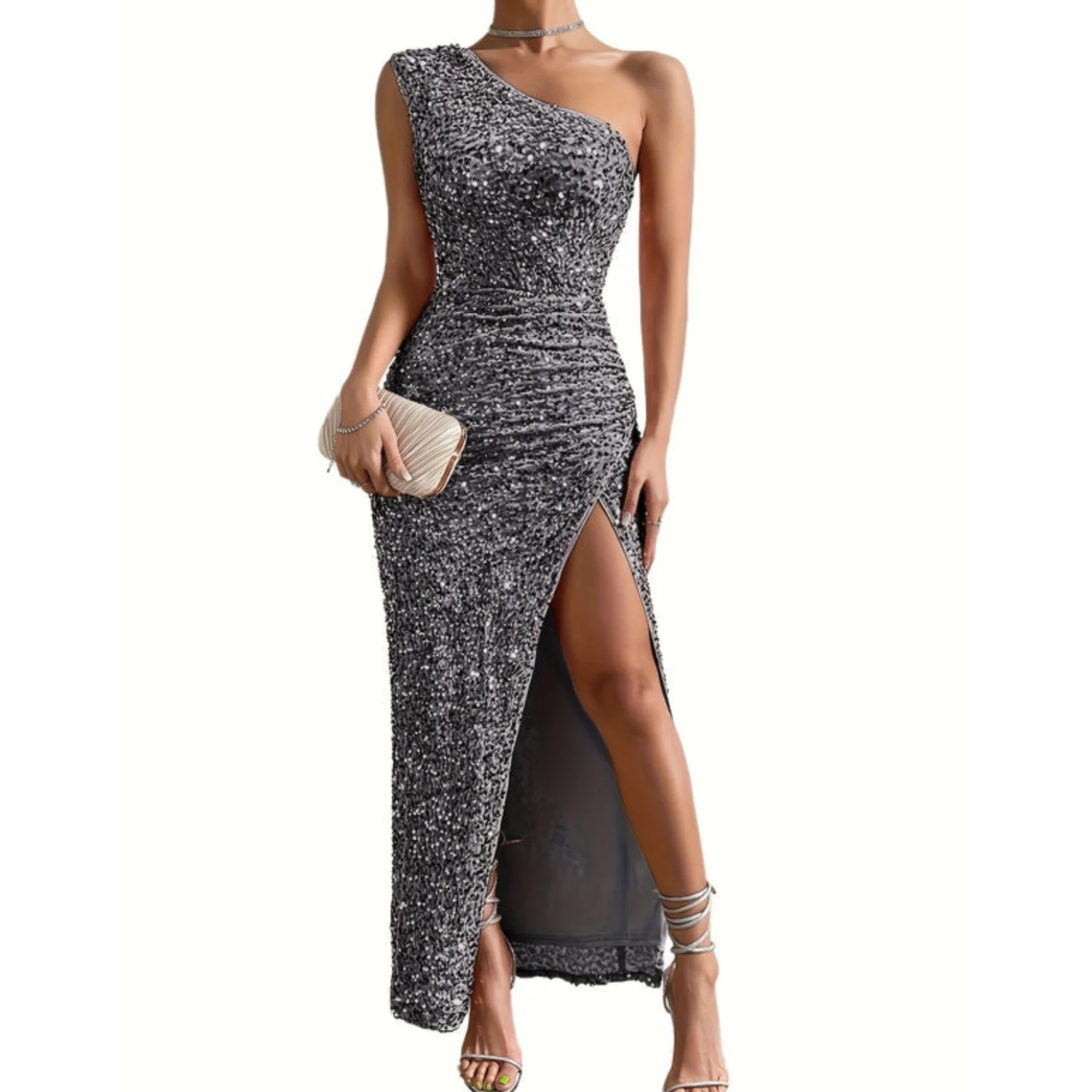 Damenkleid | Körperbetonte Passform asymmetrischer Ausschnitt - Image 16