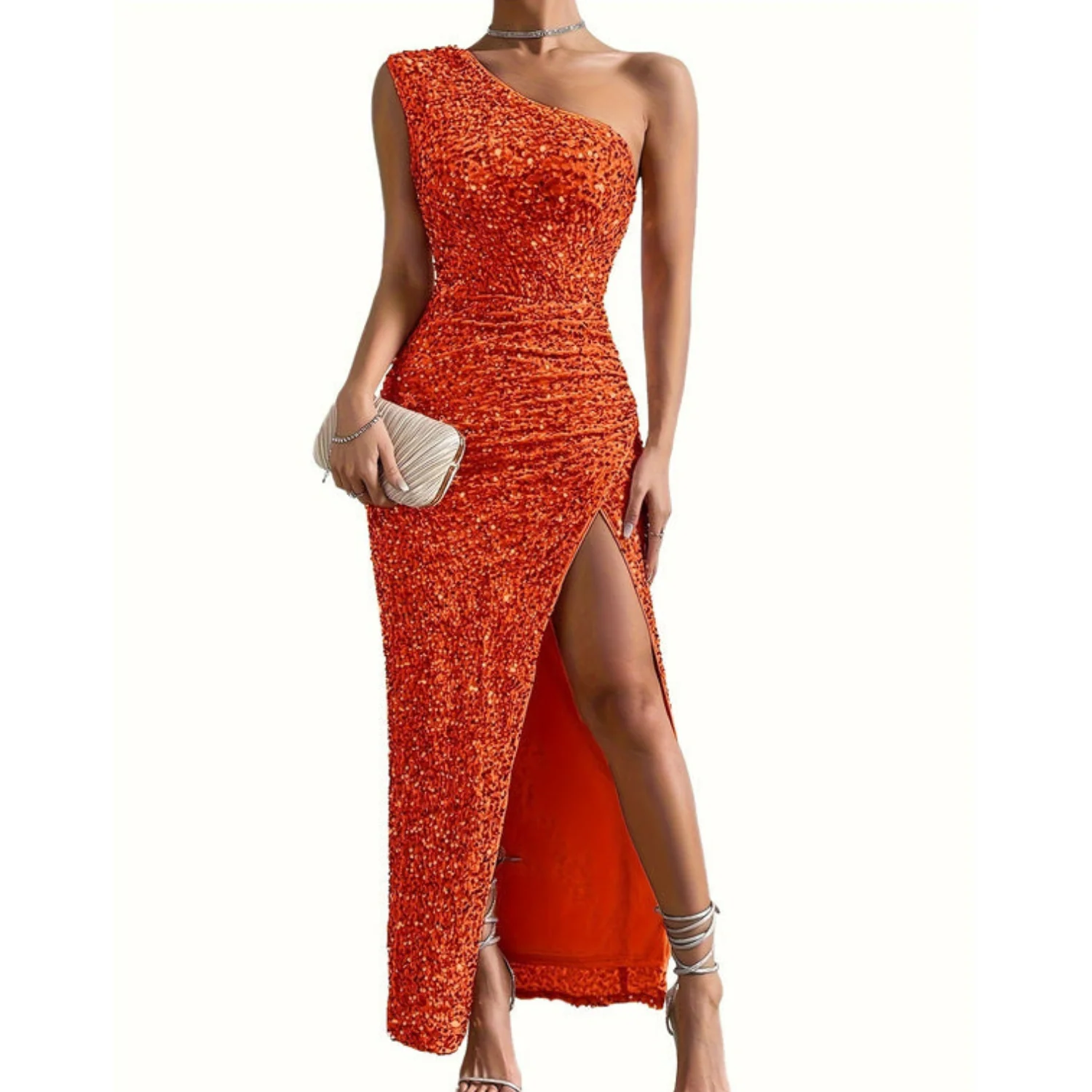 Damenkleid | Körperbetonte Passform asymmetrischer Ausschnitt - Image 9