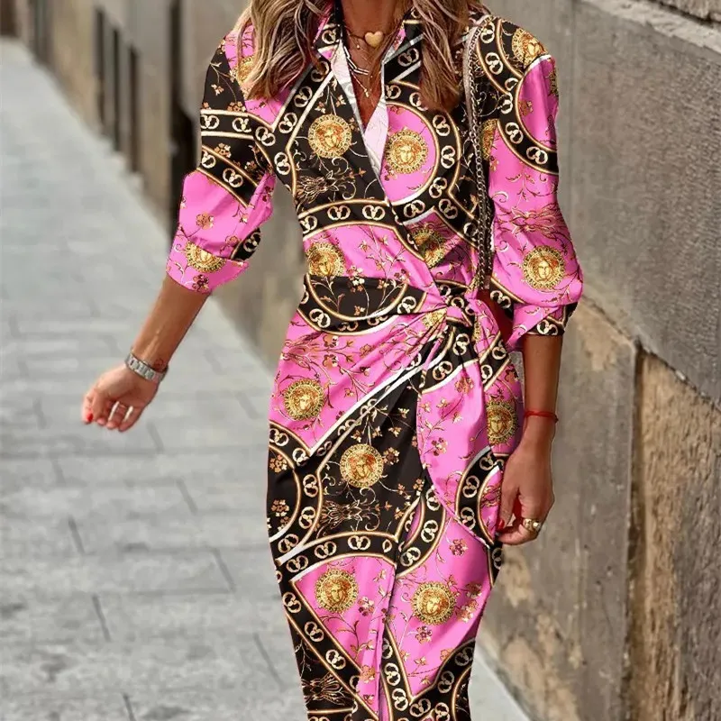 Damenkleid mit Wickelform | Midilänge - Image 10