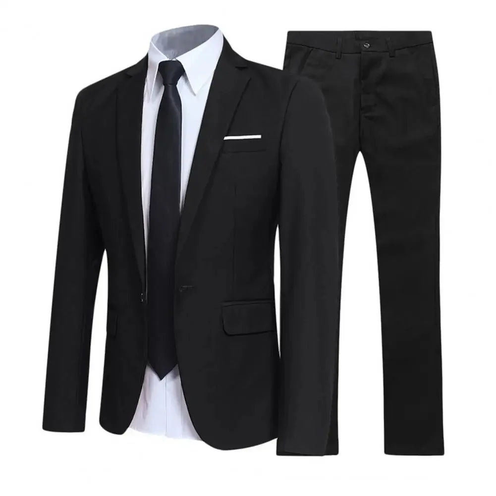 Herren-Anzug im Zweiteiligen Set | schlanke Silhouettenform