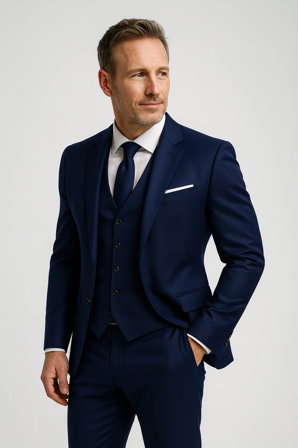 Herren Dreiteiliger Anzug | Taillierte Jacke Weste Hose