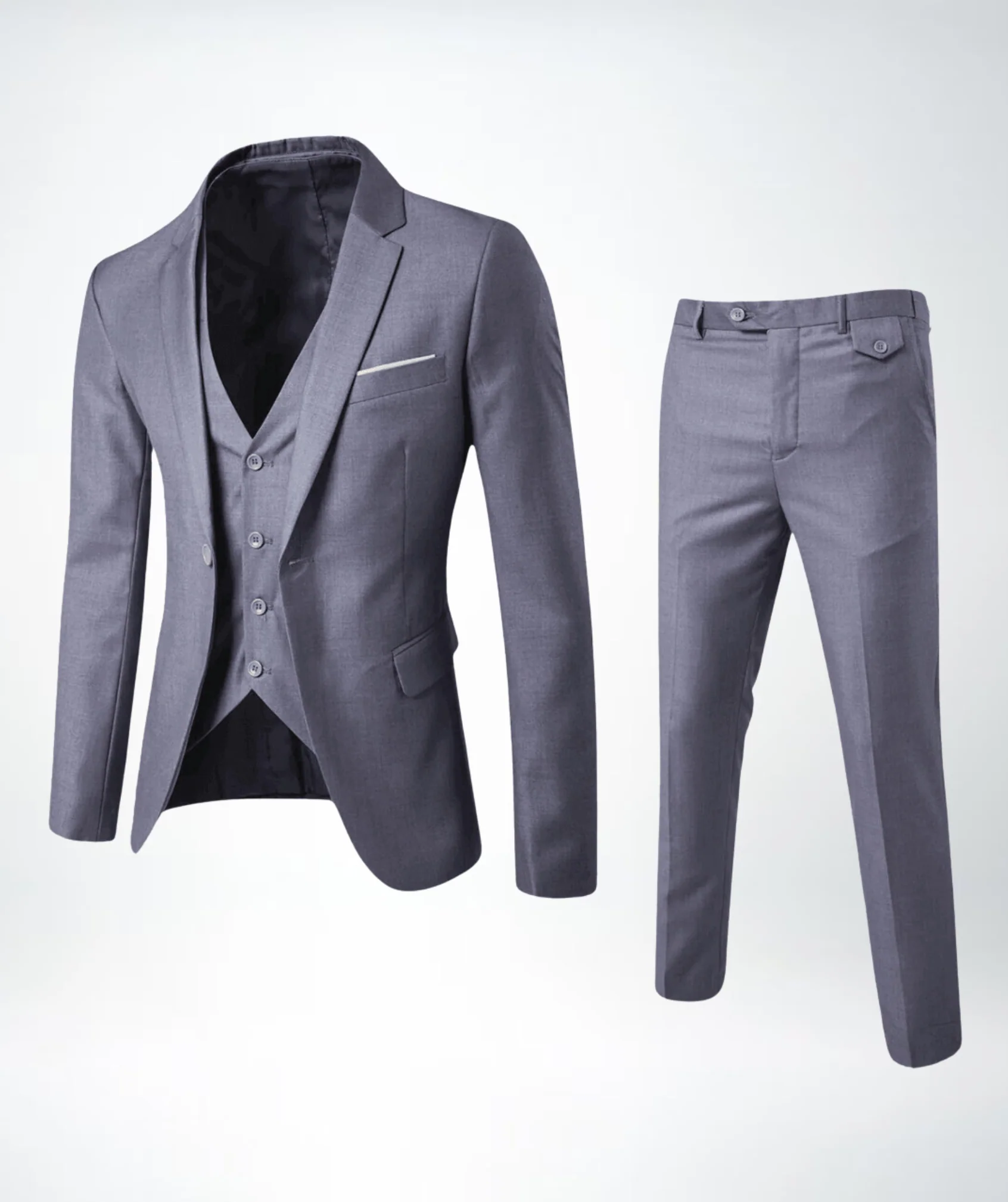 Herren Dreiteiliger Anzug | Taillierte Jacke Weste Hose - Image 7