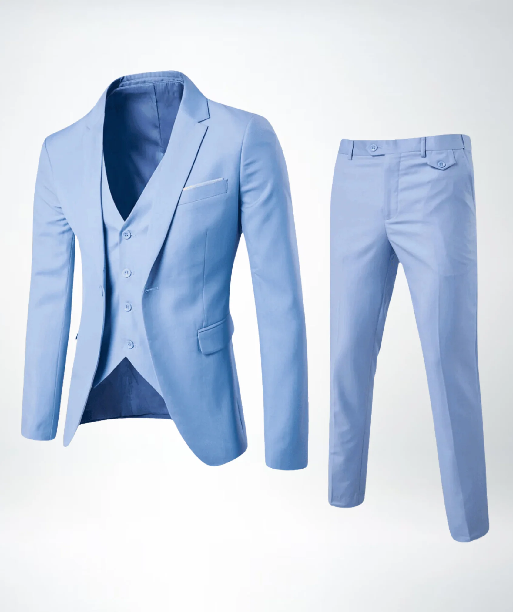 Herren Dreiteiliger Anzug | Taillierte Jacke Weste Hose - Image 9