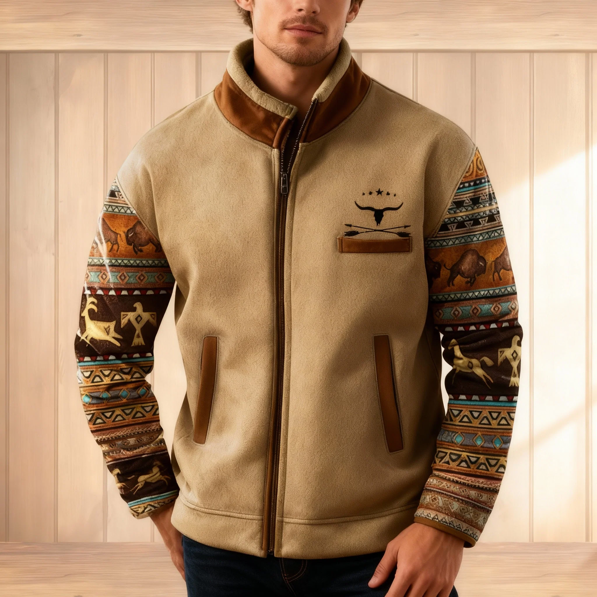 Herren Jacke | Durchgehender Reißverschluss mit Umlegekragen - Image 3