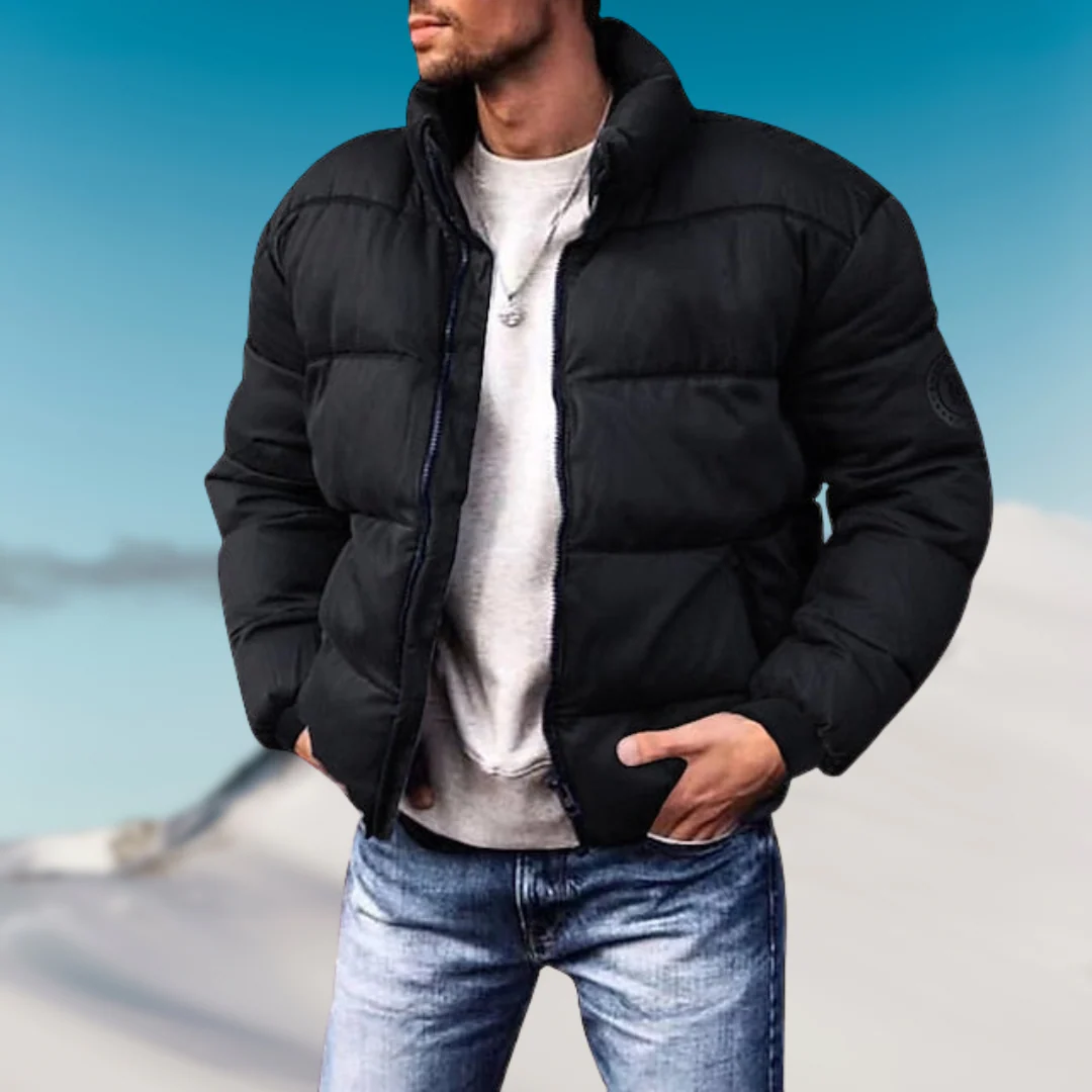 Herren-Pufferjacke mit glatter oberfläche | klare linienführung - Image 3