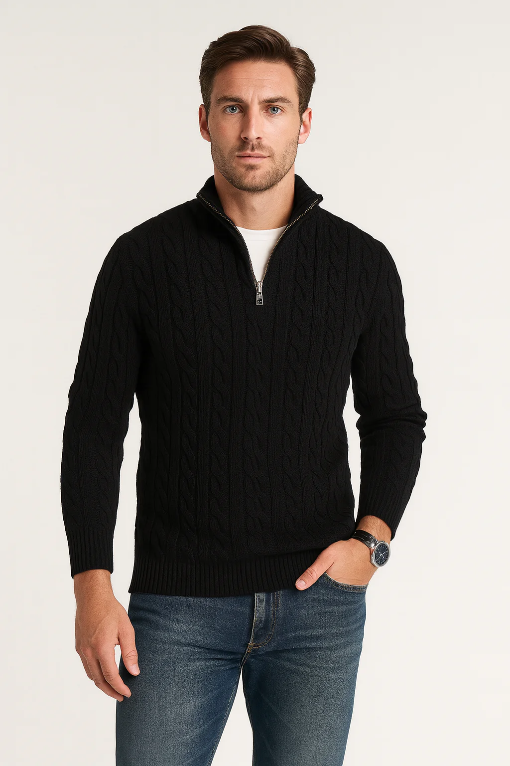 Herren Pullover | Stehkragen mit teilweiser Öffnung - Image 9