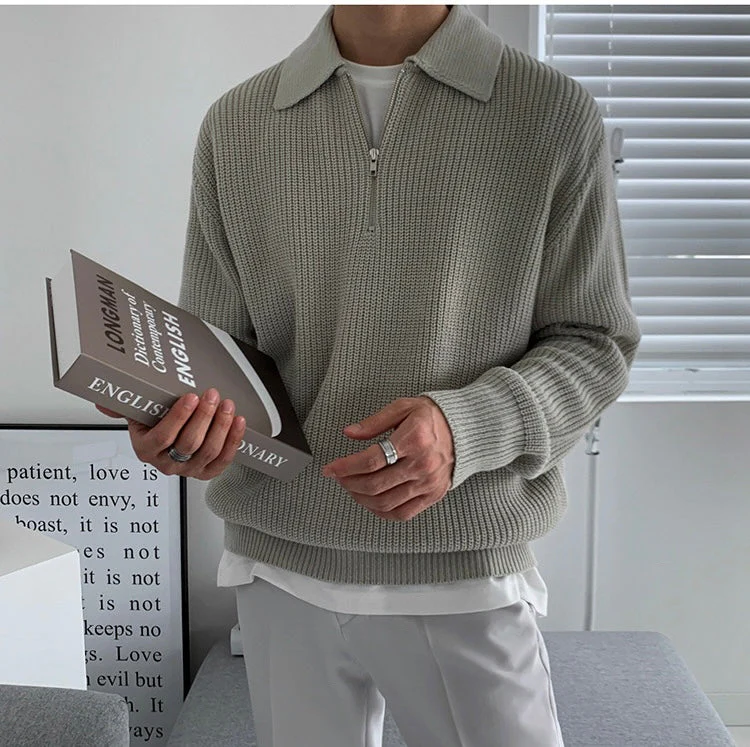 Herren Pullover | Durchgehender Reißverschluss klare Silhouette - Image 3