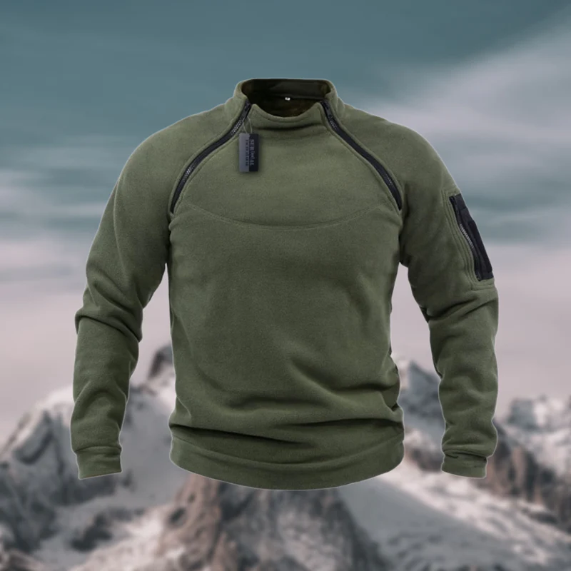 Herren Pullover | mit Schulterreißverschluss und Stehkragen - Image 3