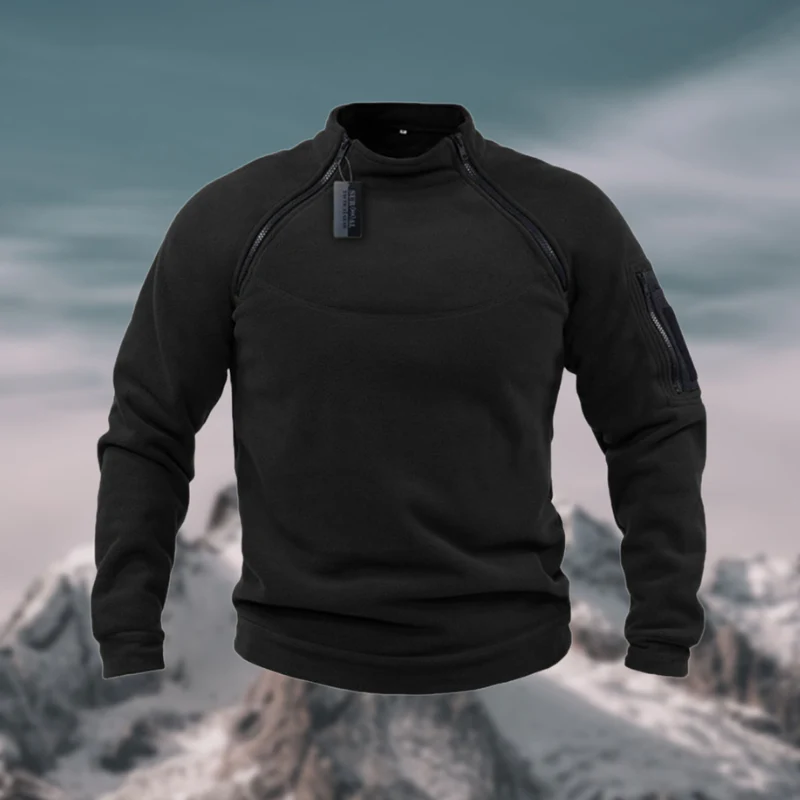 Herren Pullover | mit Schulterreißverschluss und Stehkragen - Image 4