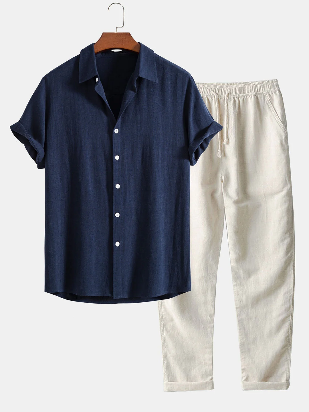 Herren Set | Hemd mit Stehkragen und Hose mit geradem Bund - Image 10