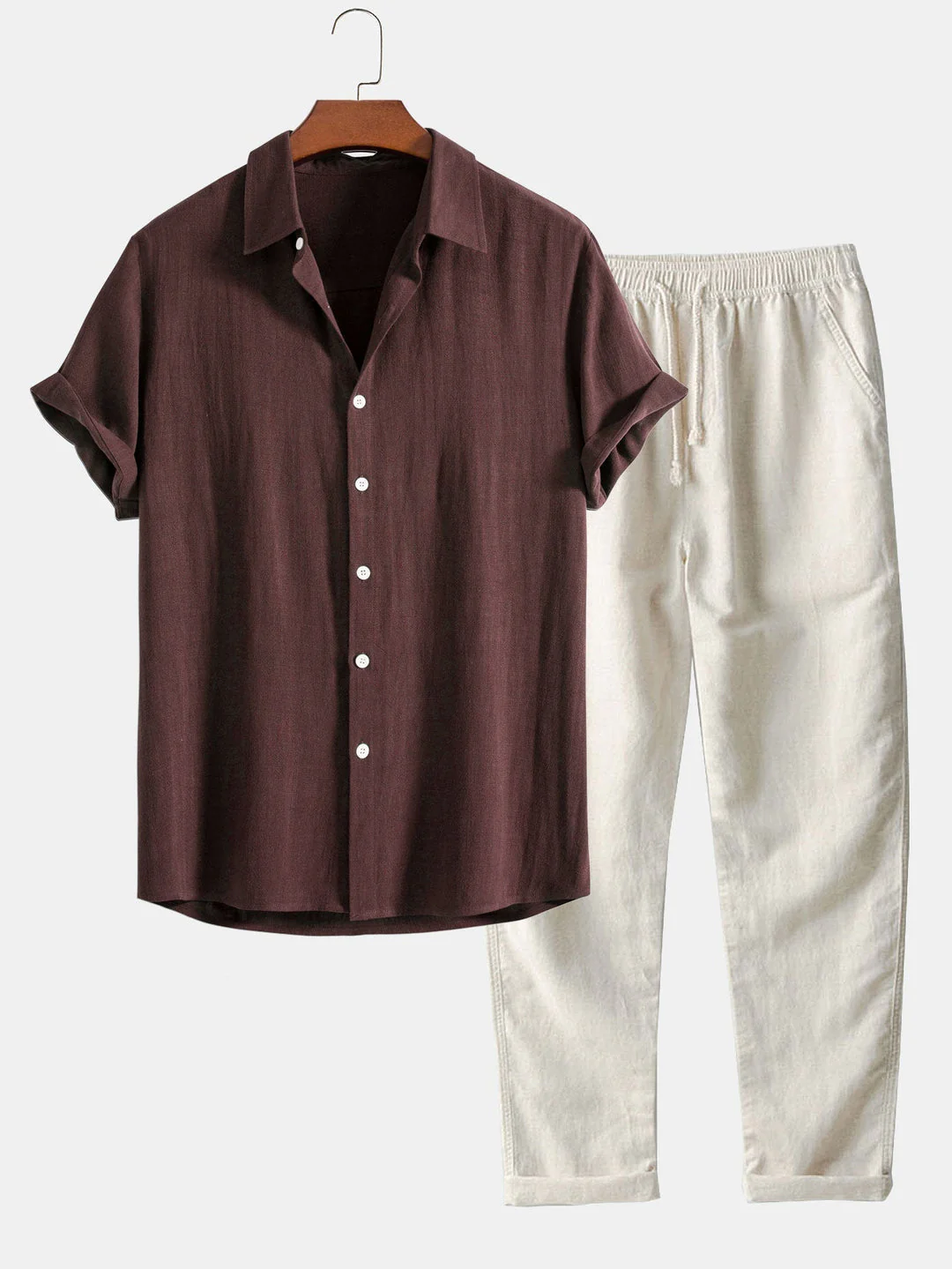 Herren Set | Hemd mit Stehkragen und Hose mit geradem Bund - Image 11