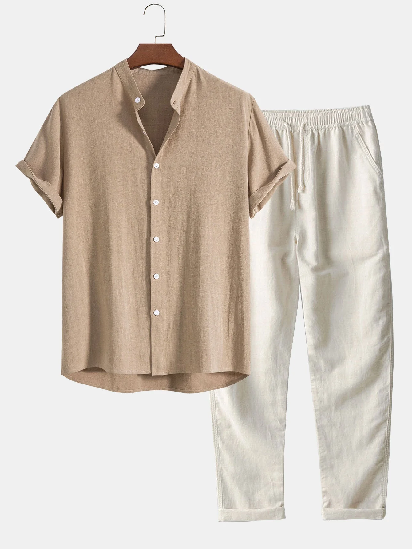 Herren Set | Hemd mit Stehkragen und Hose mit geradem Bund - Image 12