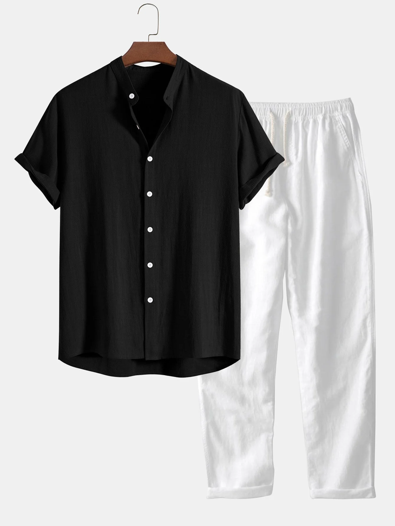 Herren Set | Hemd mit Stehkragen und Hose mit geradem Bund - Image 13