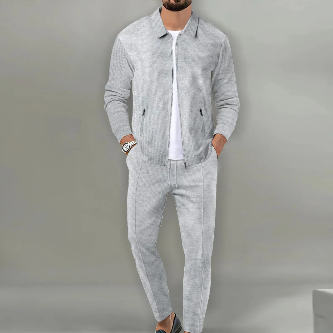 Zweiteiliges Herren-Set | Oberteil und Hose in relaxter Passform - Image 4