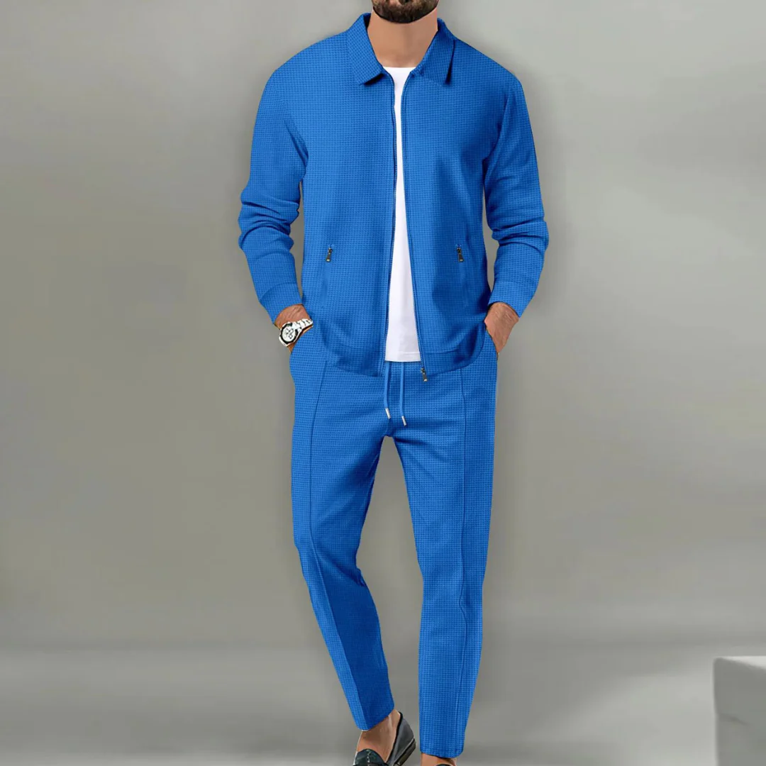 Zweiteiliges Herren-Set | Oberteil und Hose in relaxter Passform - Image 5
