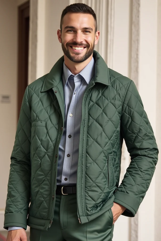 Herren-Steppjacke mit gleichmäßiger Steppung | neutrale Ausführung