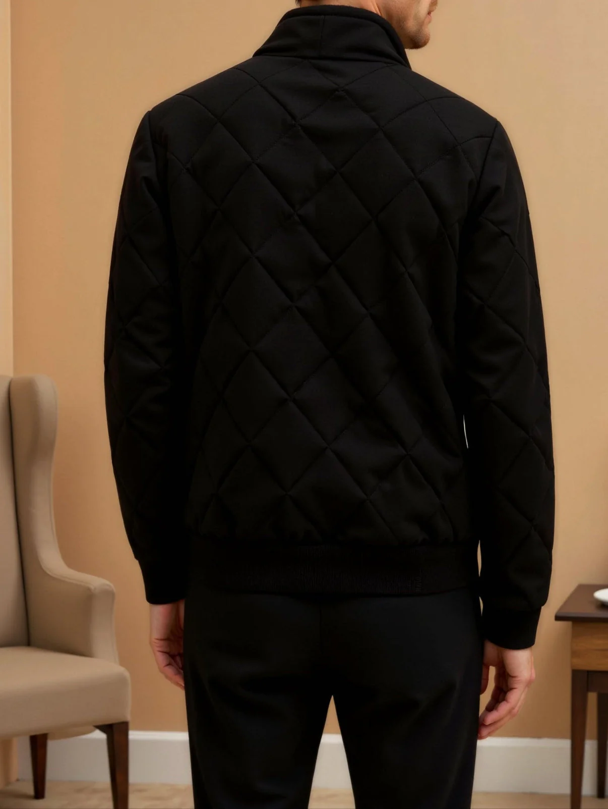 Herren-Steppjacke in dunkler Farbgebung | lineare Steppstruktur - Image 3