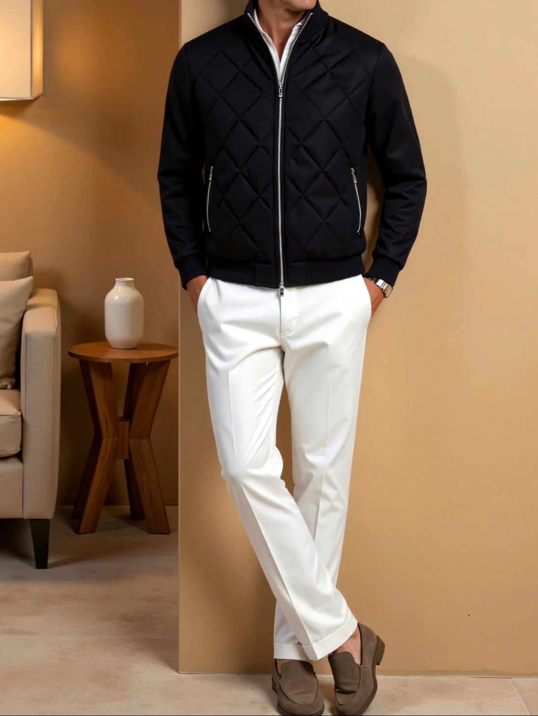 Herren-Steppjacke in dunkler Farbgebung | lineare Steppstruktur - Image 5