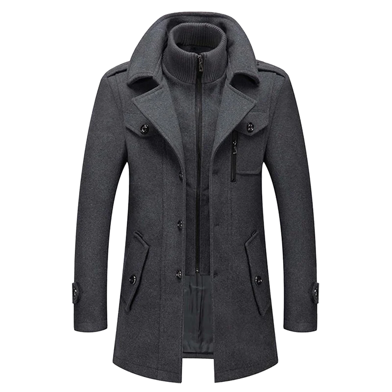 Herrenmantel | Langarm Saisonale Oberbekleidung Herbst Winter - Image 6