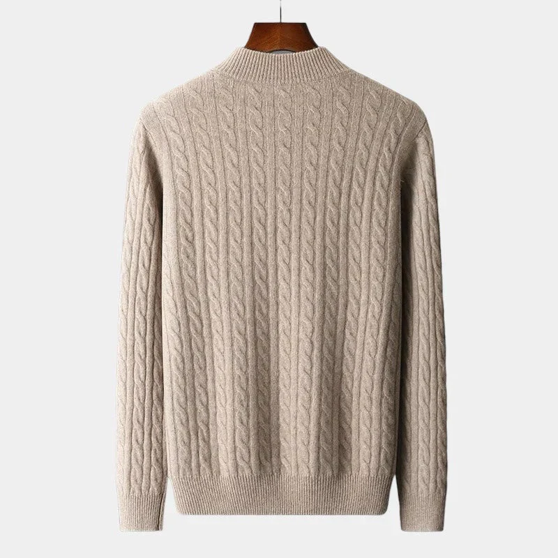 Herrenpullover | Halber Reißverschluss und strukturierte Maschen - Image 2