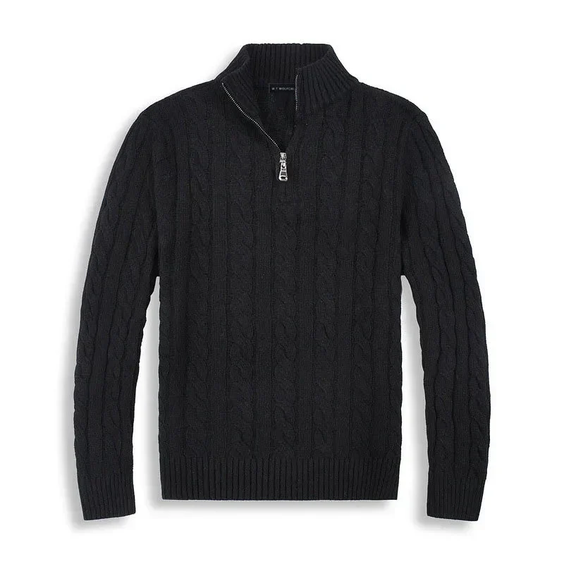 Herrenpullover | Halbzip mit hohem Kragen und Rippbündchen - Image 10