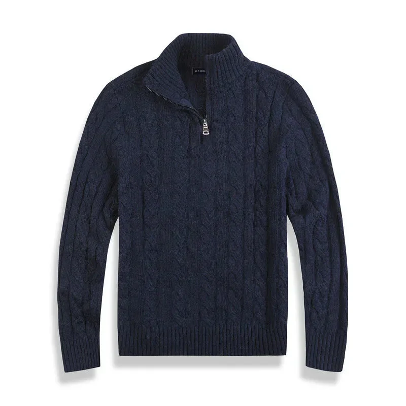 Herrenpullover | Halbzip mit hohem Kragen und Rippbündchen - Image 8