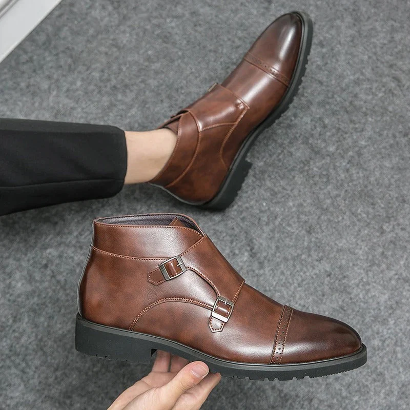 Herrenstiefel | Geschlossene Form doppelte Schnallen über Knöchel - Image 9