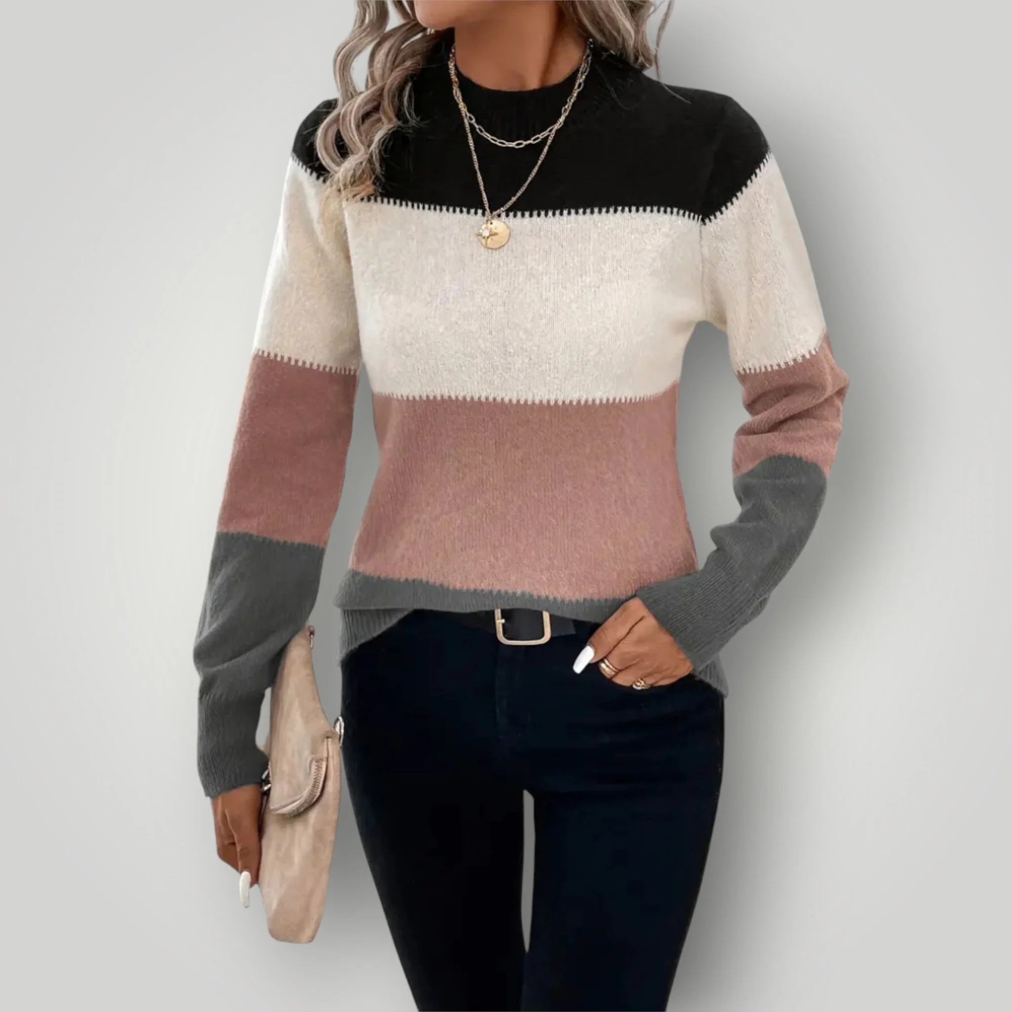Damen Winterpullover – Warmer Strickpullover mit Stehkragen - Image 5