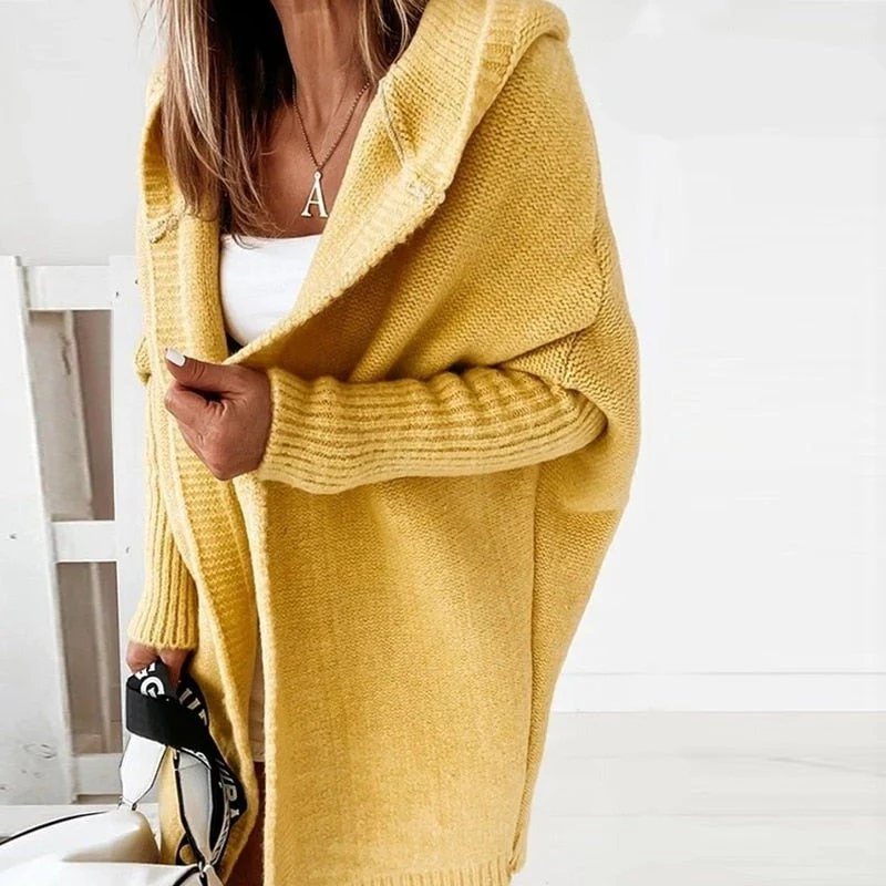 Lange Strickjacke für Damen | Mit Kapuze - Image 9