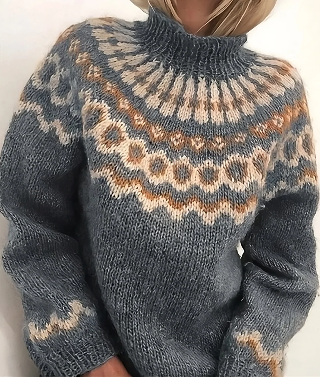 Warmer Norweger Pullover für Damen | Rollkragen - Image 4
