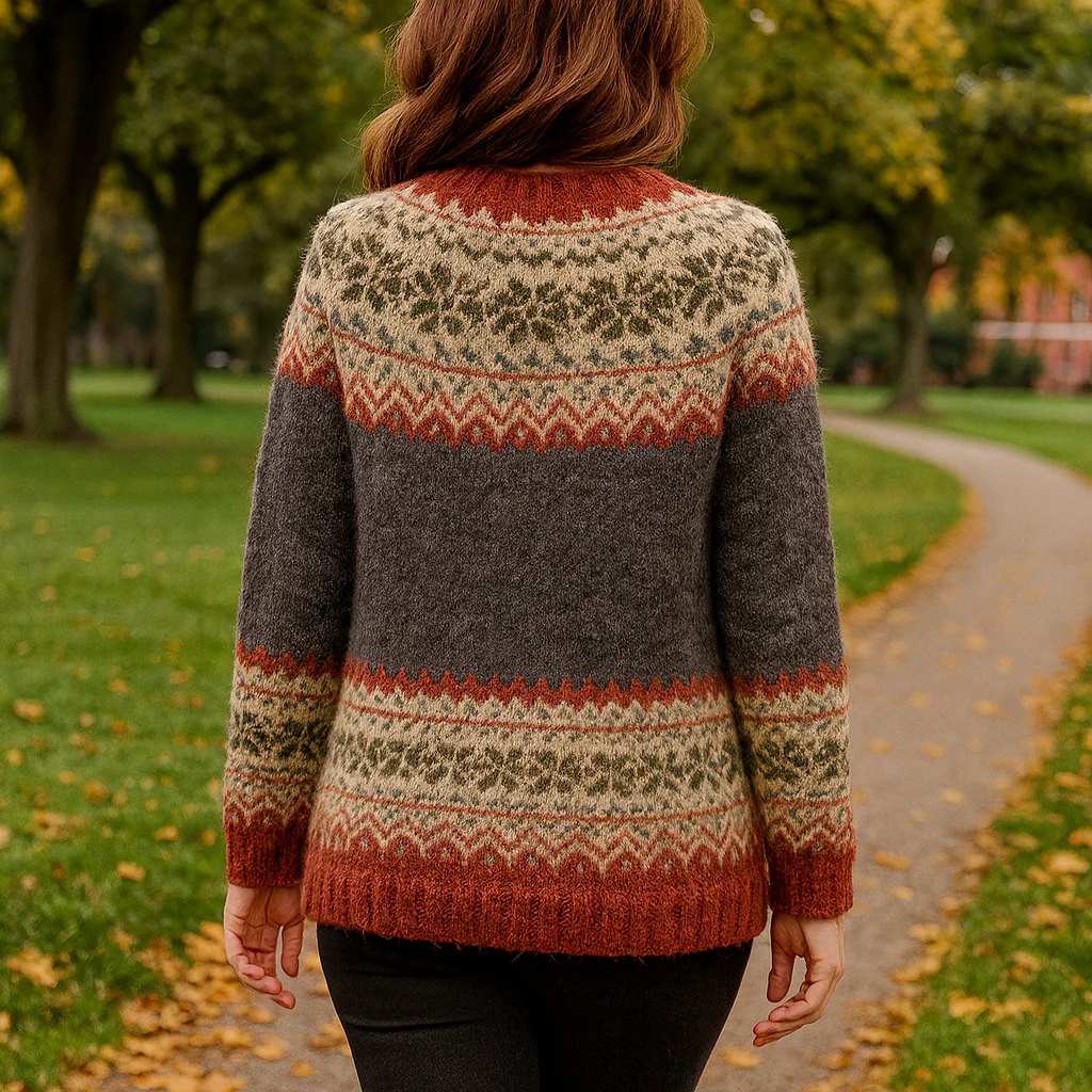 Warme Norweger Strickjacke für Damen | Mit Knopfleiste - Image 3