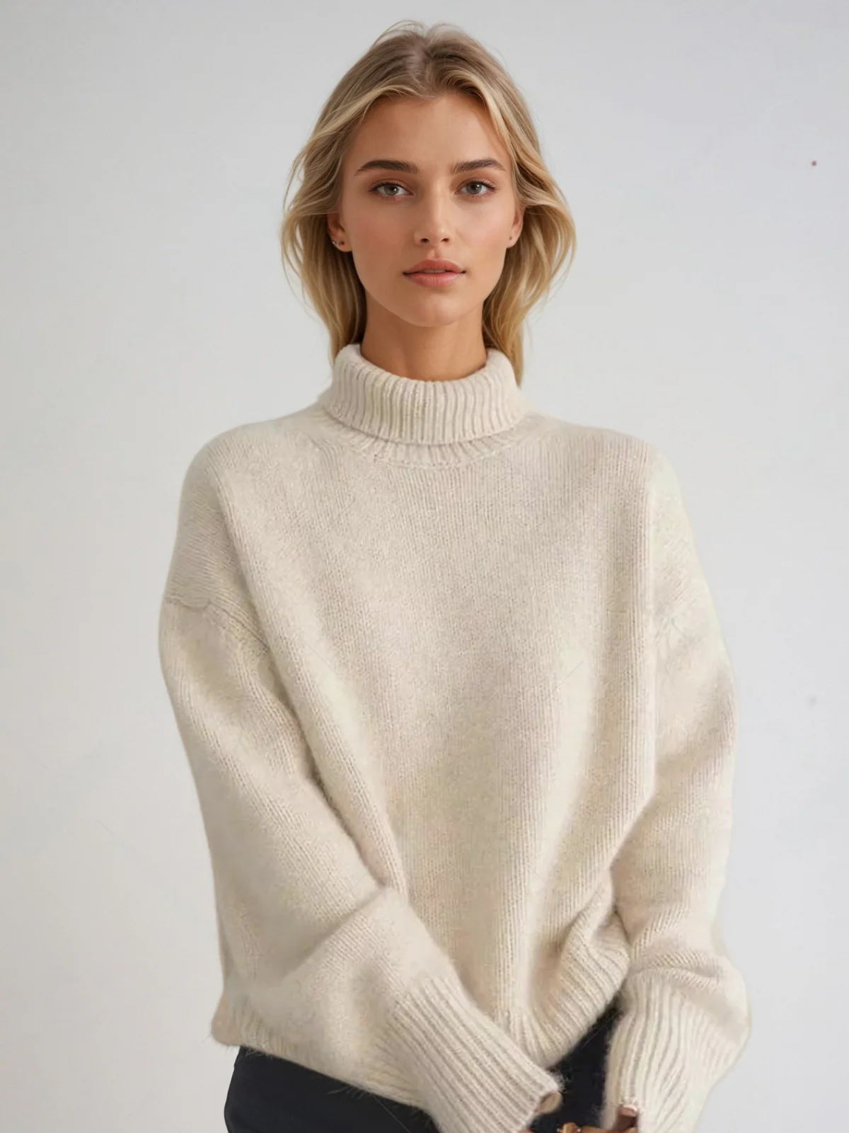 Rollkragenpullover für Damen | Normale Passform