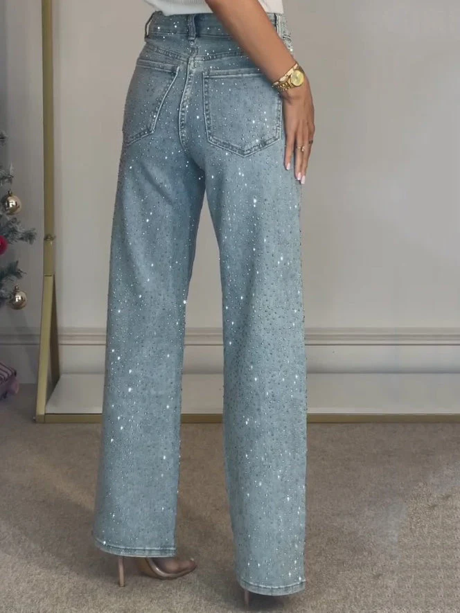 Damenjeans mit Glanzoptik | Gerade Form - Image 3