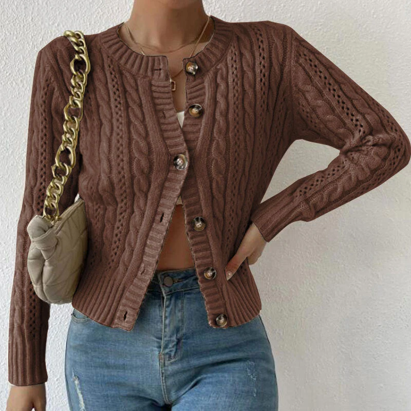 Strukturierte Strickjacke für Damen | Mit Knopfleiste - Image 4