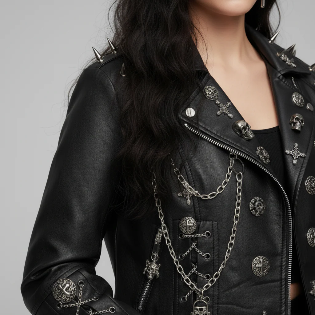 Unisexjacke | Biker-Ausführung mit Metallelementen - Image 3